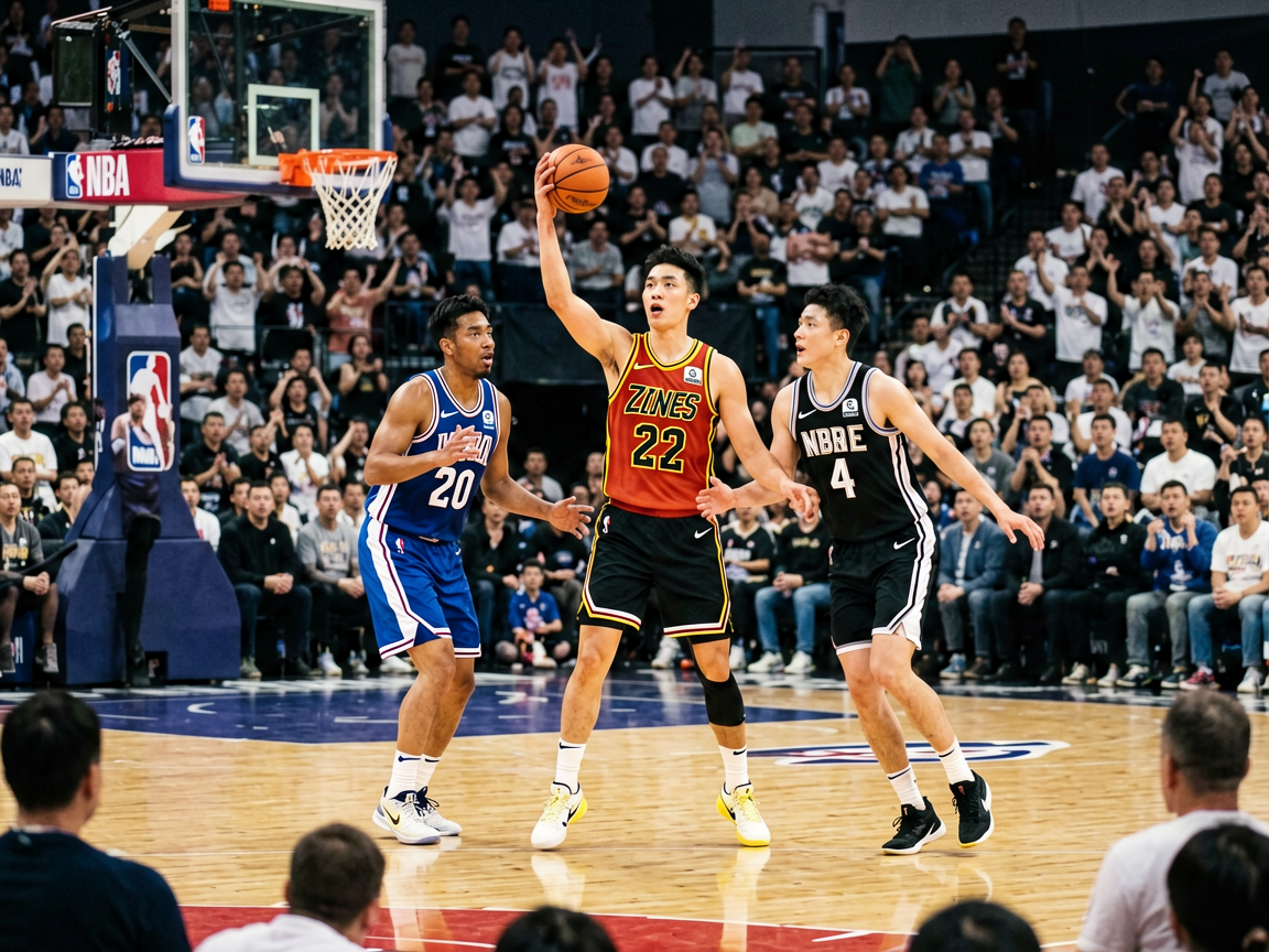 NBA篮球联赛赛场氛围，球员与观众席